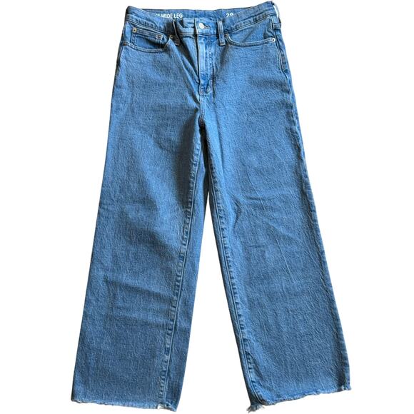 J. Crew Slim Wide Leg Medium Wash Indigo Denim Jeans Women's SZ 29 - Picture 3 of 11